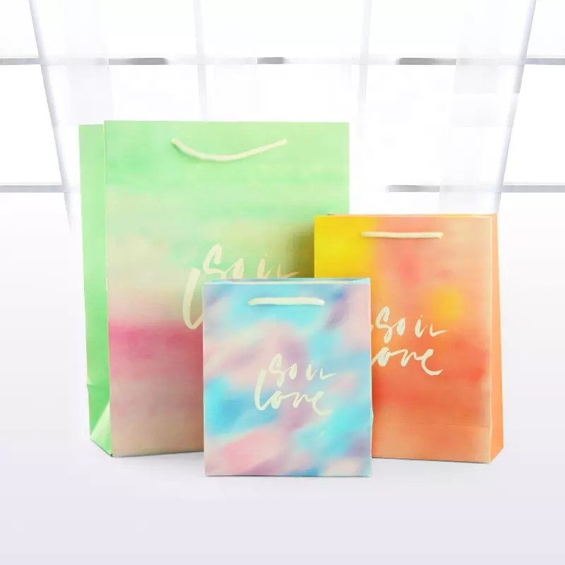 ODM Factory custom paper bag luxury hot sale kraft paper bag with your own logo / 2