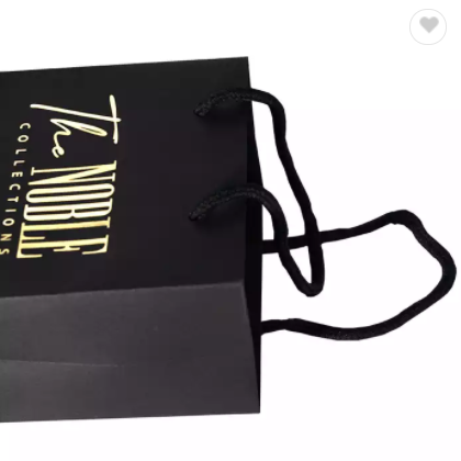 Hot selling wholesale price biodegradable kraft paper custom logo black clothing shopping kraft blac / 3