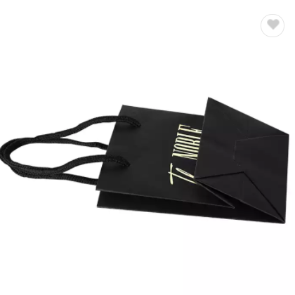 Hot selling wholesale price biodegradable kraft paper custom logo black clothing shopping kraft blac / 2