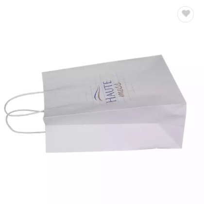Custom printed washable white kraft paper bag paper packaging bags with square bottom / 2