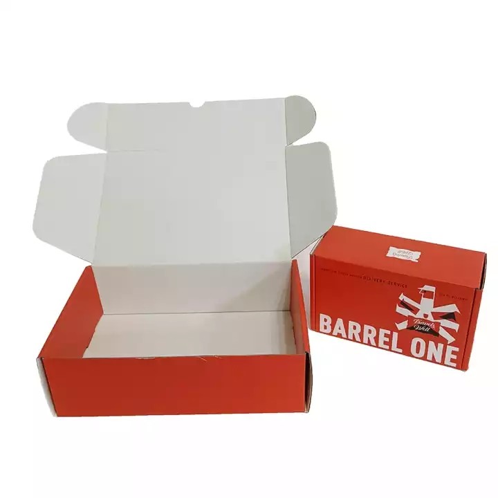 Custom logo attractive red white mailer box cardboard packing boxes for shipping / 3