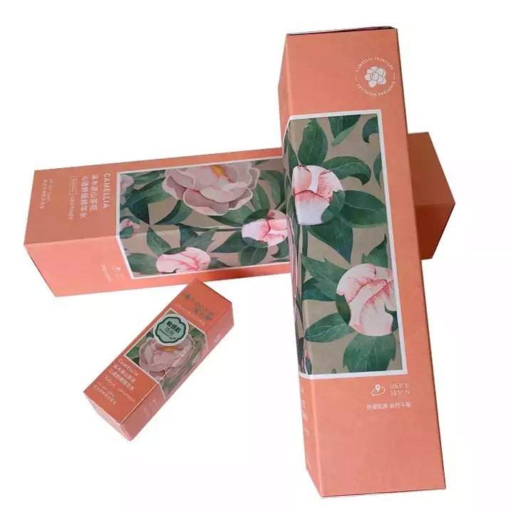 Eco-Friendly recycled custom kraft paper box Lotion skin care cosmetic makeup packaging cardboard bo / 3