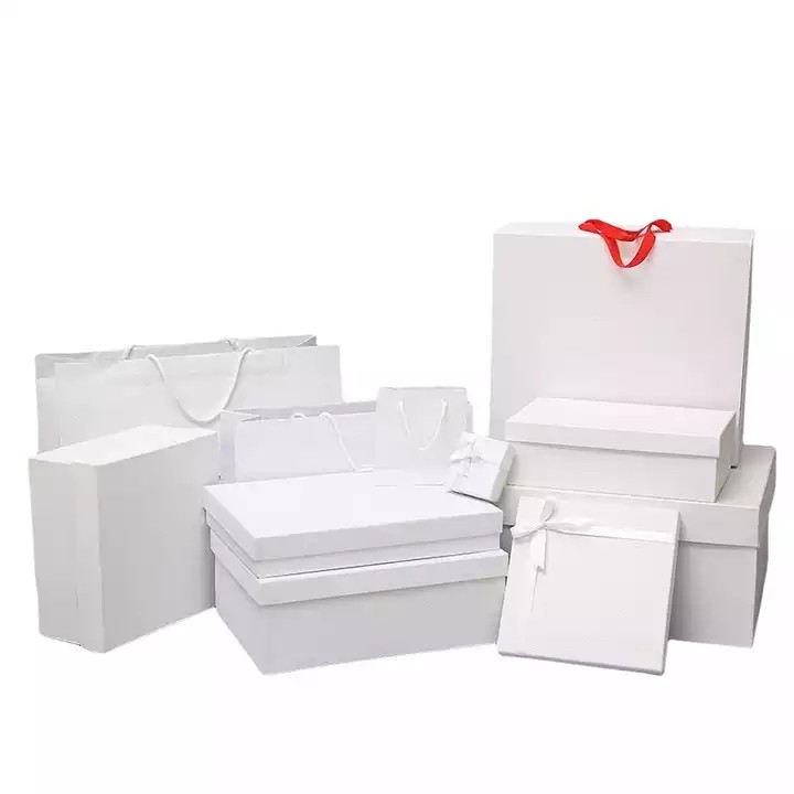 Luxury Gift Bag Box Bow Ribbon Color Paper Gift Bag Wedding Birthday Gift Package Amazon Branded Box / 2