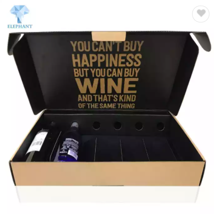 Luxury Folding Big Wine Kraft Printing Boxes 6 Wine Bottles Packaging Gift With Custom Logo / 1