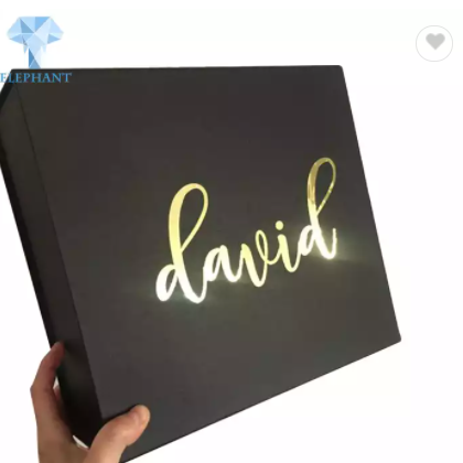 Luxury Gilding Gold Stamp Liquor Box Packaging Bar Packaging Box Luxury Black With Ribbon / 2