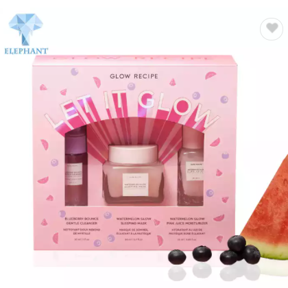 Custom Skin Care Set Packaging With Logo Luxury Cosmetic Packaging Texture Paper Window Box / 3