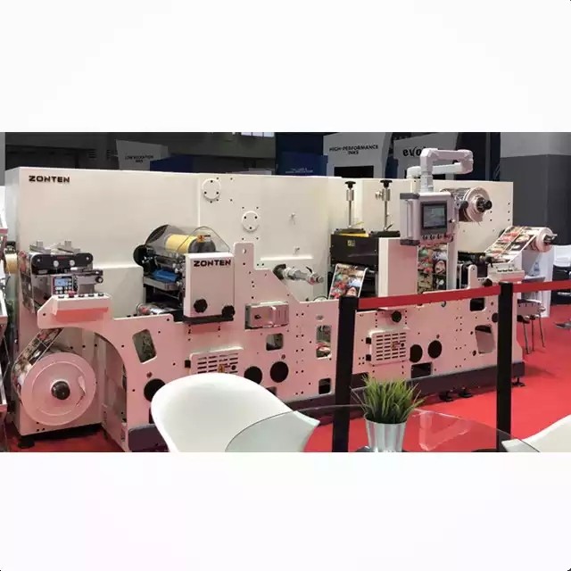 ZMQ-320 high speed auto sticker flat bed hot foil stamping semi rotary die cutting slitting machine  / 3