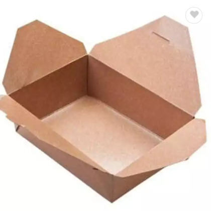 Customized Portable Fast Food Packaging Box Brown Kraft Paper Bento Box pizza box / 3