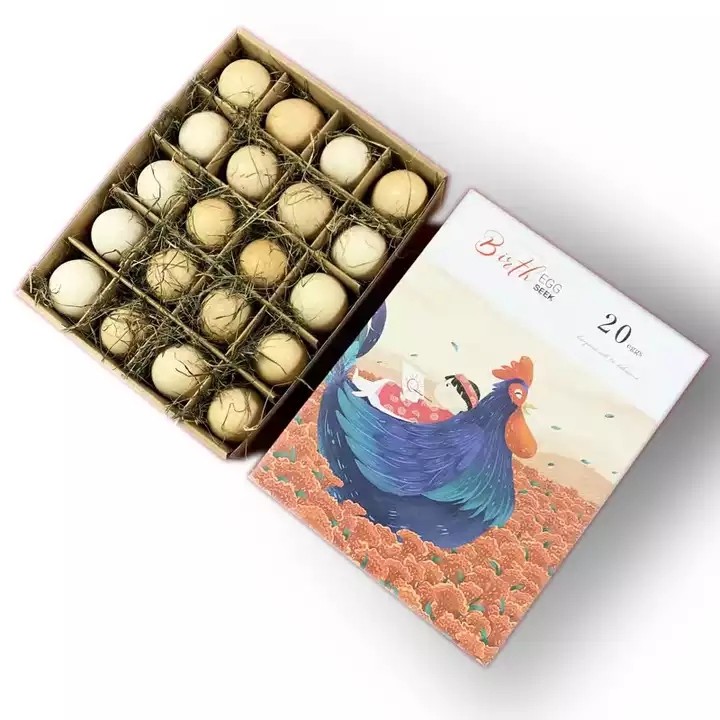 Wholesale Custom Printing Logo Sliding Drawer Egg packaging 20 Holes Custom Corrugated Paper Egg Box / 1