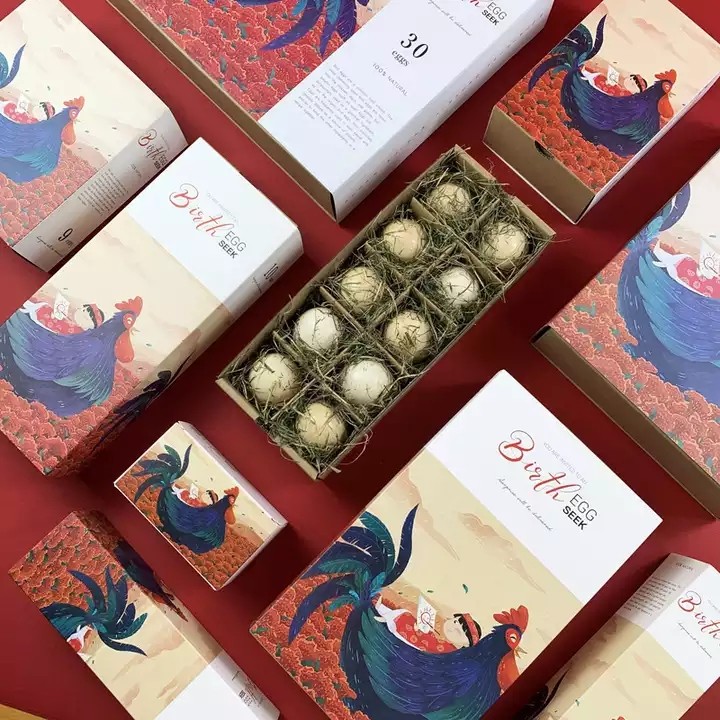 Wholesale Custom Printing Logo Sliding Drawer Egg packaging 20 Holes Custom Corrugated Paper Egg Box / 3