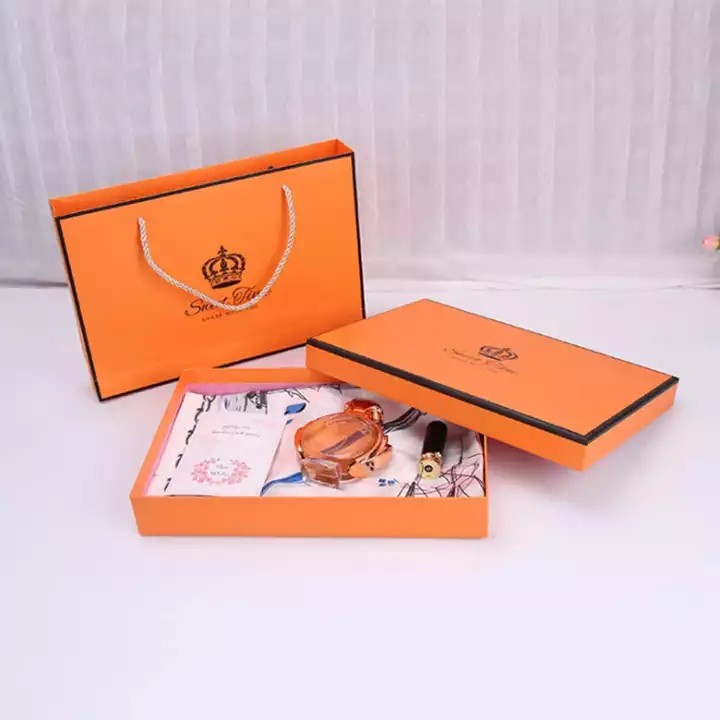 Custom printing recycled cardboard box business suit ties package luxury handbags packaging silk sca / 2