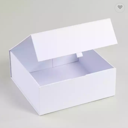 Custom Logo White Foldable Rigid Cardboard Paper Packaging Magnetic Gift Box / 1
