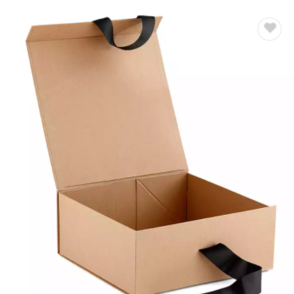Custom Logo Luxury Black Folding Rigid Cardboard Paper Packaging Magnetic Closure Ribbon Gift Box / 3