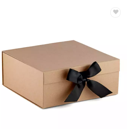 Custom Logo Luxury Kraft Folding Rigid Cardboard Paper Packaging Magnetic Closure Ribbon Gift Box / 1