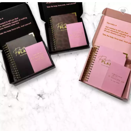 Custom Logo Pink Spiral Weekly Monthly Goal Dairy Event Journal Planner Agenda Notebook For Girl / 2