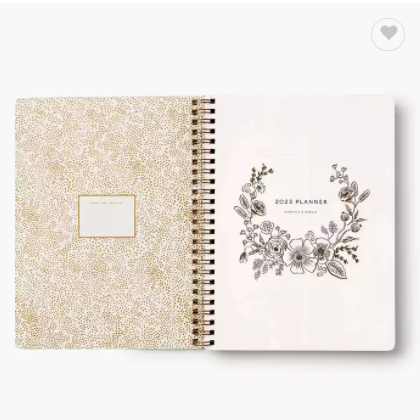 Custom Printing Textured Card Paper Cover Monthly Schedule Agenda Planner Notebook / 3