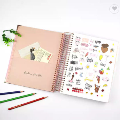 Custom Logo A5 2022 Printed Blessed Life Diary Spiral Journal Planner Self Love Agenda For Women / 3