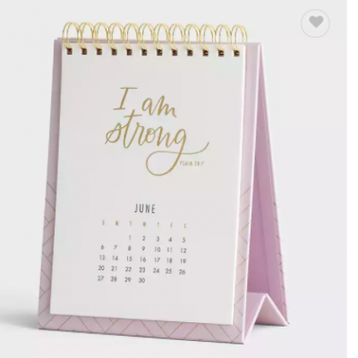 Custom Logo Printed 2023 2024 Spiral Wire Monthly Stand Flip Table Desk Desktop Calendar