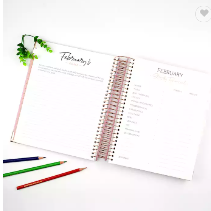 Custom 2023 Women Blessed Life Spiral Diary Journal Planner Self Love Motivation Agenda Book / 2