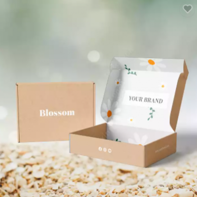 Free Design Flower Pattern Fancy Eco Printed Custom Logo Small Carton Mailer Paper Package Box For S