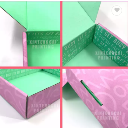 Free Design Pink Corrugated Paper Printed Custom Logo Lipstick / Face Mask Packaging Box, Shipping B / 3