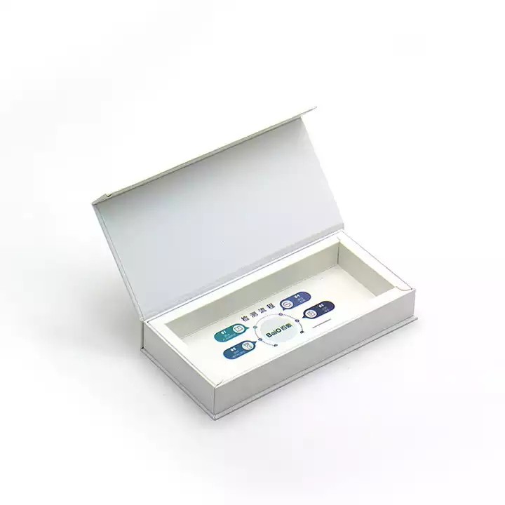 Custom printing and packaging smart electronics white luxury rigid flip top packaging boxes with mag / 2