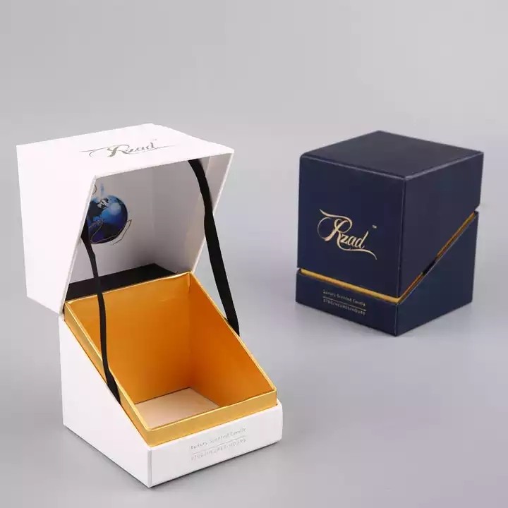 Wholesale Personalised Custom Rigid Paper Luxury Scented Tealight Candle Box Packaging Gift boxes fo / 2