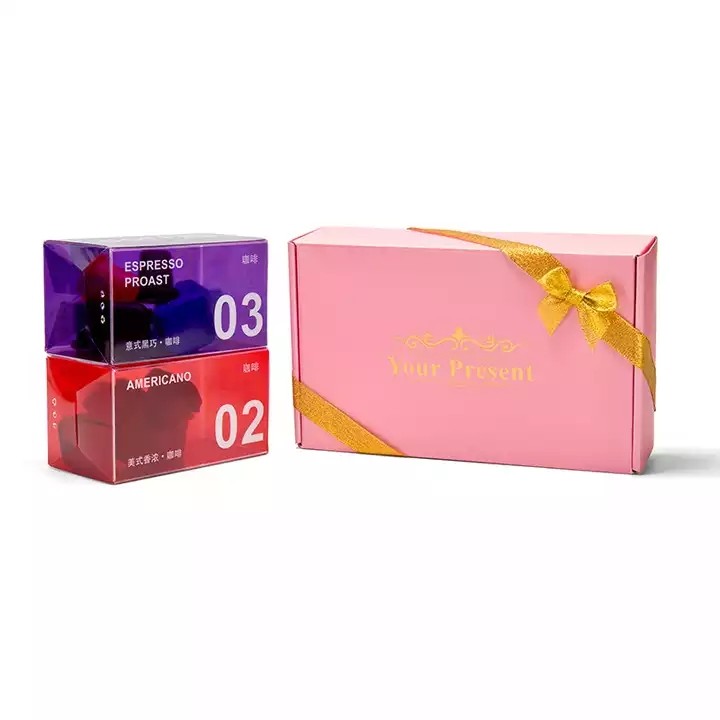 Eco-friendly Custom Bowknot Paper box Cute Pink Folding Boxes / 2