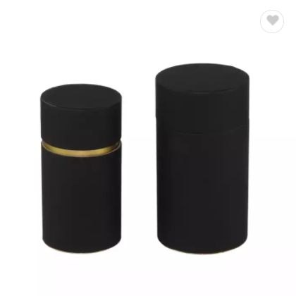 Soft Touch Luxury Cylinder Cosmetic Packaging Black Tube Round Perfume Box with Custom Logo Gift / 2