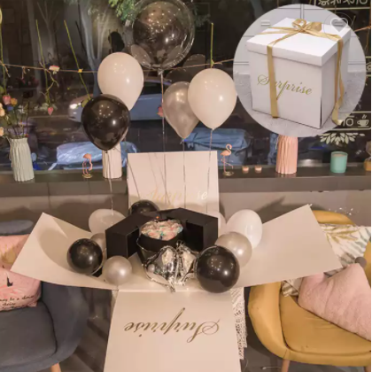 Large Surprise Gift Balloon Favor Box with Lid for Birthday Christmas Valentine's Day Engagemen / 3
