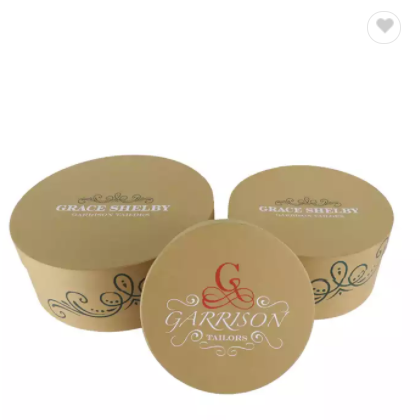 Big Customized Design Logo Cylinder Cardboard Round Kraft Box With Lid For Hat Packaging / 3