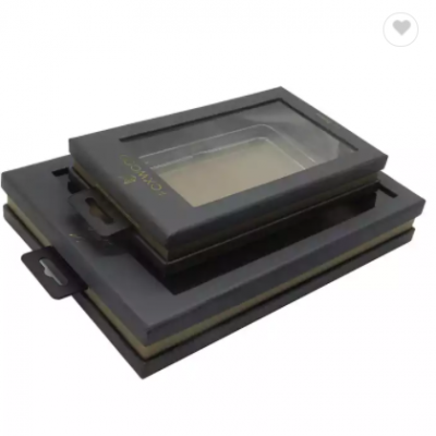 custom with a clear pvc window and plastic tray soft touch film pad phone case paper box packaging