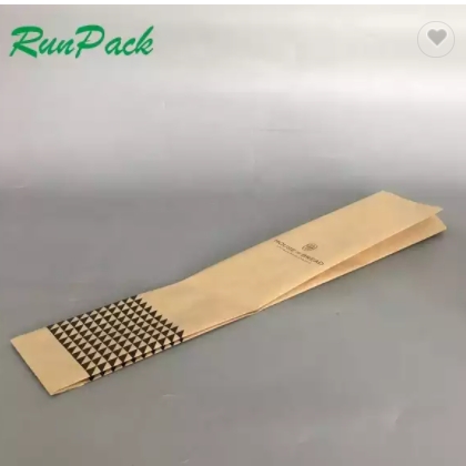 factory supply square bottom food packaging use biodegradable branded brown kraft bread paper packag / 2