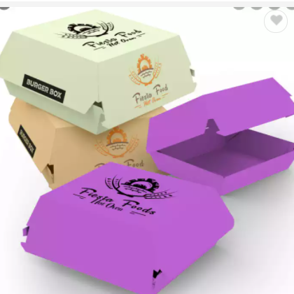 Food food shop use burger box disposable kraft double paper packaging burger box / 2