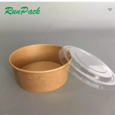 white kraft paper salad bowl