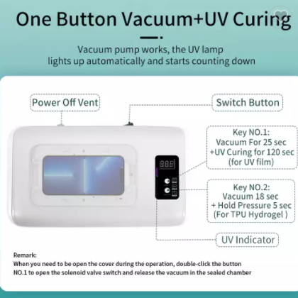 UV Curing Vacuum Laminating Machine for Cell Phone Curved Screen Protectors Bubble Remover / 2