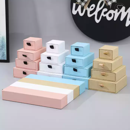 Wholesale Jewelry Packaging Drawer Box Paper Jewelry Packaging Drawer Box Black Packaging Drawer Gif / 2