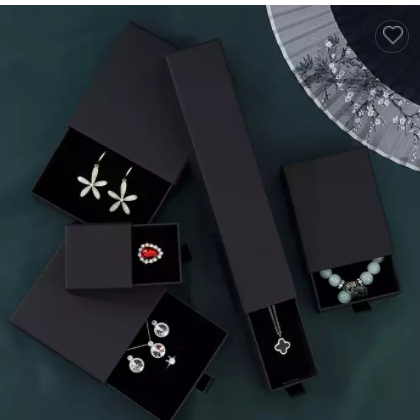 Wholesale Jewelry Packaging Drawer Box Paper Jewelry Packaging Drawer Box Black Packaging Drawer Gif / 3