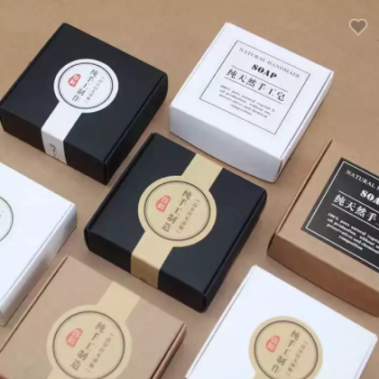 Custom Empty Gift Paper Boxes Eco Friendly Cardboard Foaming Soap Box Packaging for Home Made Soap B / 3