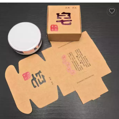 custom design printed kraft paper round soap rose flower gift packaging box with clear window / 3