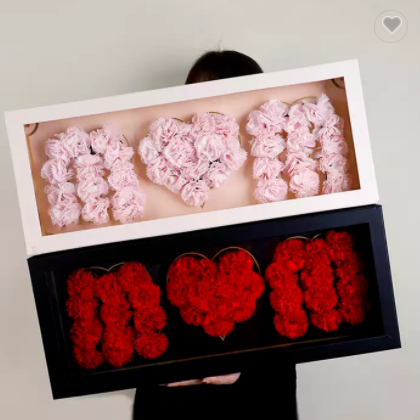 Wholesale luxury paper Mother's Day bouquet packaging box New Valentine's Day transparent  / 1