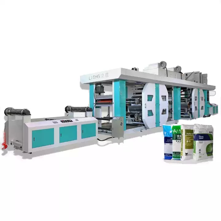 8 color high speed central drum Cement Bag PE valve bag flexographic printing machine with 300m/min  / 1
