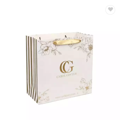 White luxury give away for customer thank you perfume gift bag with handle / 3