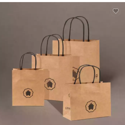 Embossing Logo Eco Friendly White Brown Kraft Paper Bags Packaging With Handle For Clothing / 2