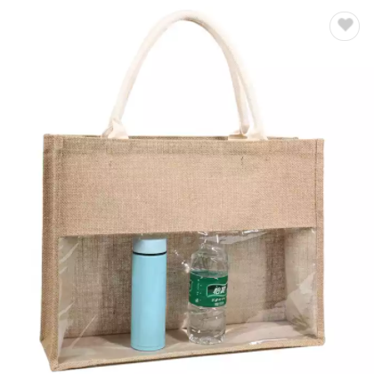 Personalized Private Label Pattern Printing Shopping Carry Natural Brown Jute Tote Bag For Gifts / 2