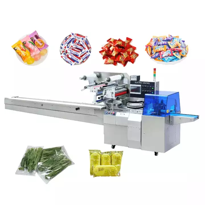 Horizontal Bag Packaging Samosa Tamale Burrito Flat Bread Wonton High Speed Flow Wrapping Machine / 1