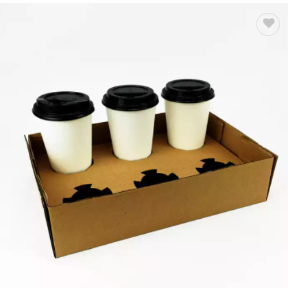 Disposable Corrugated Paper Coffee Cup Paper Tray for Drink / 2