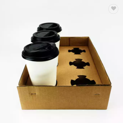 Disposable Corrugated Paper Coffee Cup Paper Tray for Drink / 3