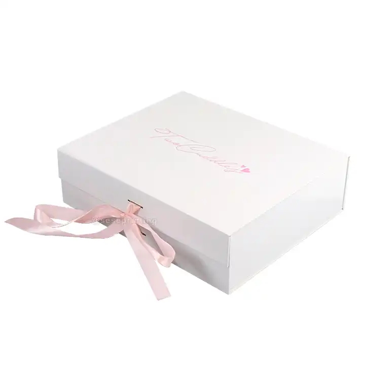 Luxury eco friendly custom book shape hard flip top white small folding paper box magnetic gift box / 1