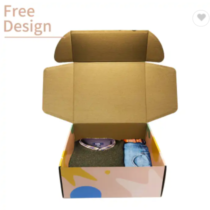 modern novel design custom logo printed mailer small box luxury apparel packaging corrugated fold sh / 2